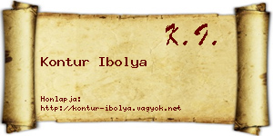 Kontur Ibolya névjegykártya